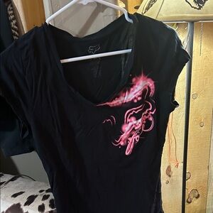 Fox Black and Pink Women's Short Sleeve Tee